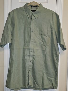 Nordstrom Men’s Short-Sleeve Button-Down Shirt - Sage Green
